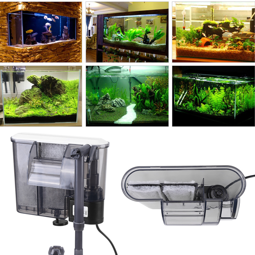 sm-820 7w 鱼缸过滤器 瀑布 水族外置过滤器 悬挂式过滤器