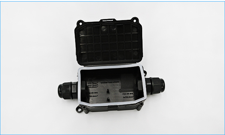 现货防水接线盒ip66户外地埋灯防水盒灌胶直通塑料三位端子接线盒