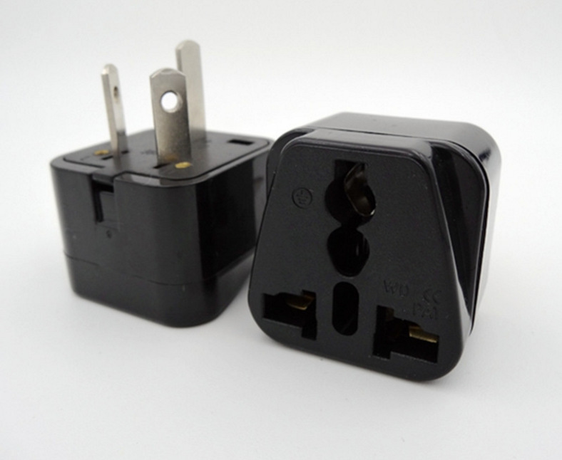 多功能美式转换插头 二扁脚转多用适配器 美标旅游转换充电插头