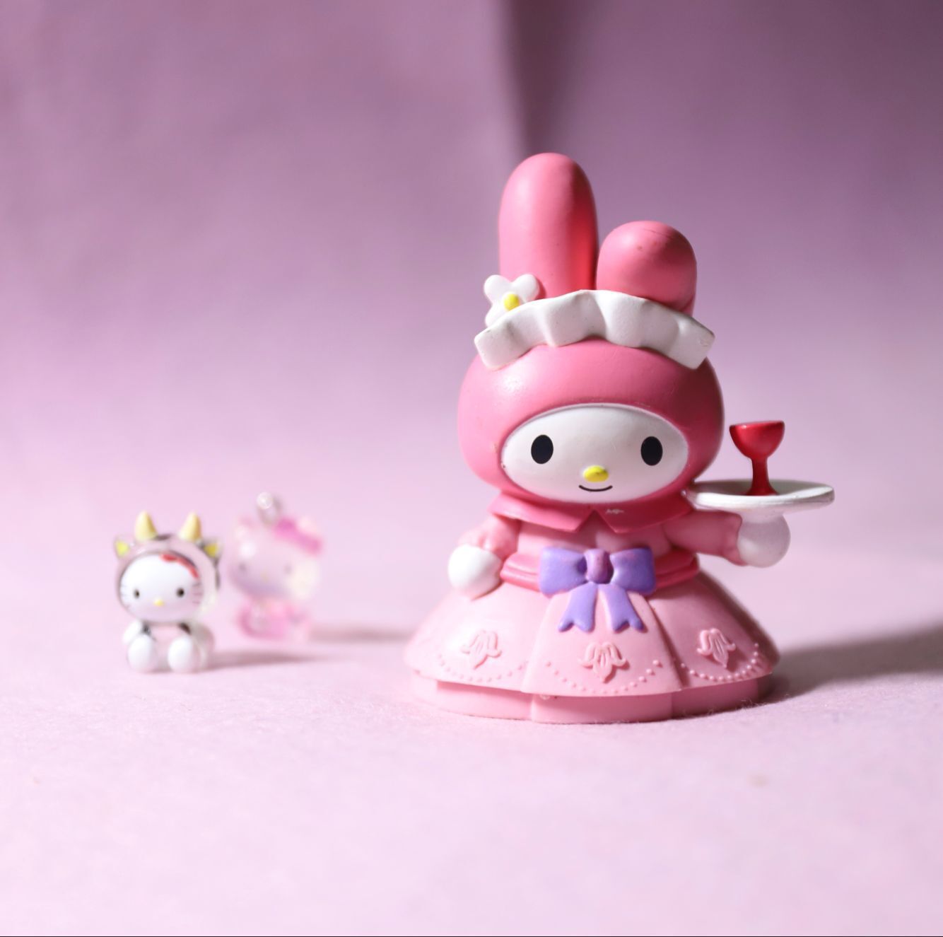 melody公仔手办美乐蒂桌面摆件玩具蛋糕烘焙装饰品粉色卡通兔子