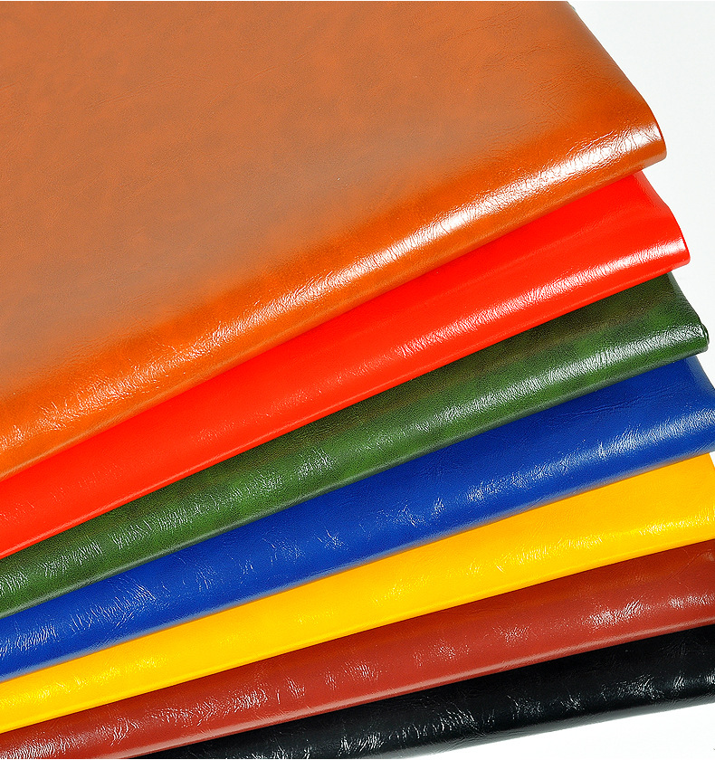 厂家直销 油蜡皮皮料沙发软包pu皮革面料亮面仿皮软包硬包人造革