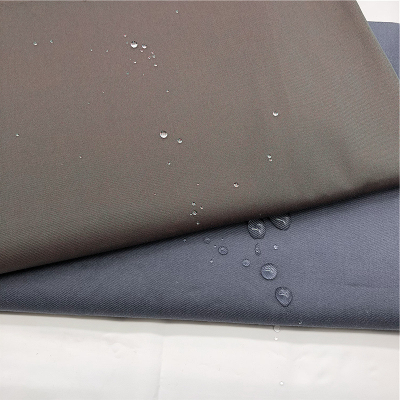 厂家直销 高密色织全棉斜纹风衣面料 中灰色嘎巴甸防水风衣布