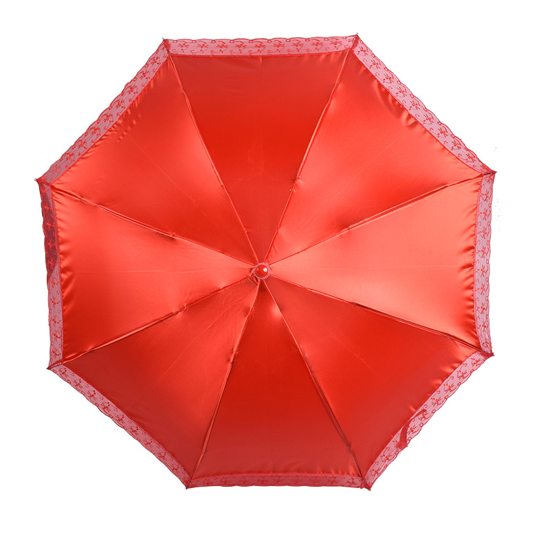 Chinese Style Wedding Umbrella Lace Bride Umbrella Wedding Large Red Umbrella Good-looking & Vintage Dual-Use Umbrella Wholesale