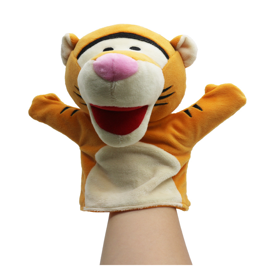 动物手偶玩具嘴巴能动儿童腹语手套玩偶跳跳虎手偶娃娃 厂家制作