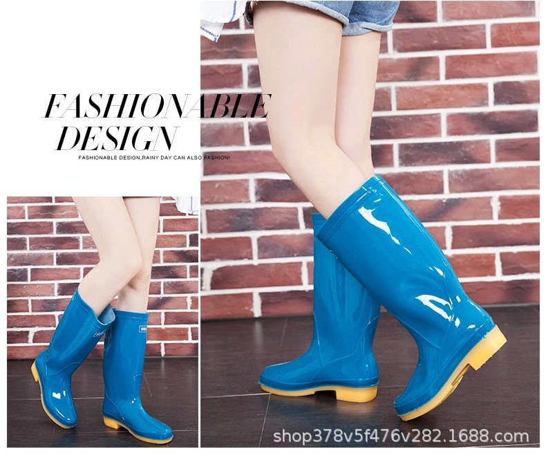 正品回力女士高筒雨鞋防水防滑时尚套鞋简约舒适雨靴813批发