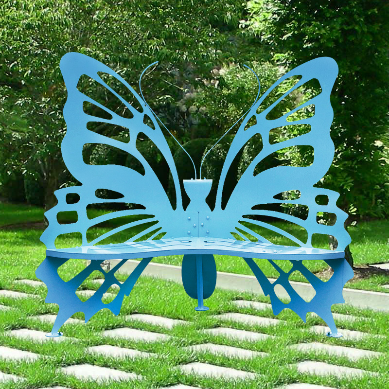 户外仿真蝴蝶休闲椅金属庭院座椅园林景观公园装饰品落地摆件