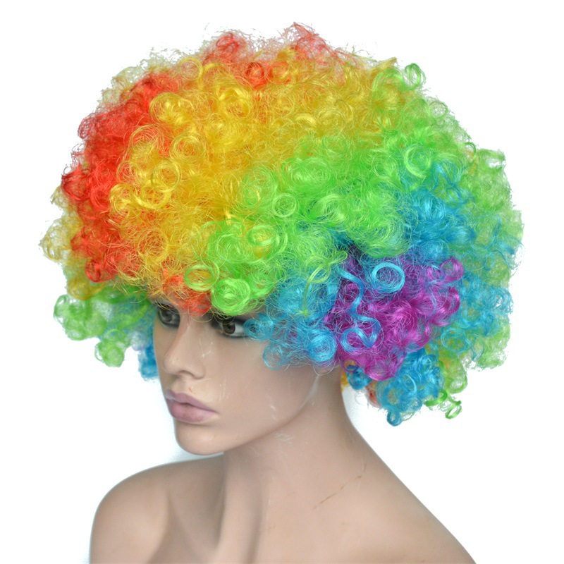 街边搞笑道具小丑头发万圣节狂欢节小丑头套假发外贸定制多种颜色