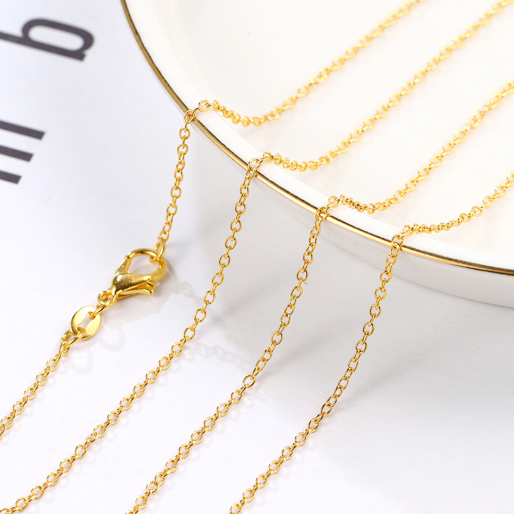 跨境wish速卖通爆款镀金18k项链条16#20#24#26#28#30#金色细项链