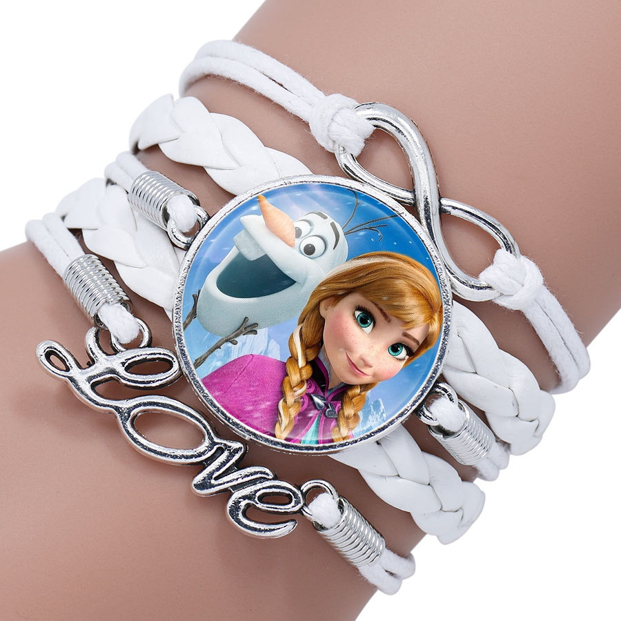 Hot Sale at AliExpress Blue Snow and Ice Qiyuan Aisha Anna Mermaid Cinderella Moana Princess Bracelet