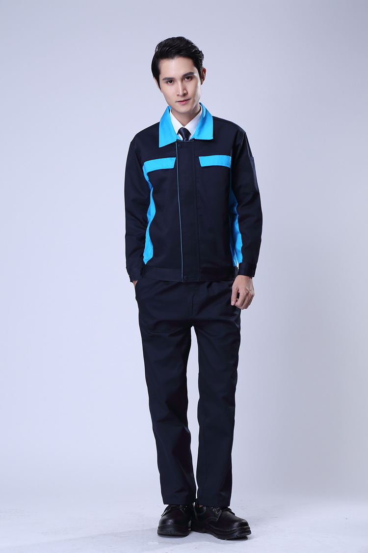 春季双层夹克工作服套装男士长袖上衣劳保服透气汽修厂服4s店车间