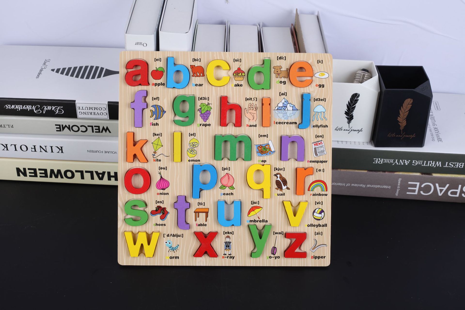 儿童大小写英文字母立体手抓板拼图积木宝宝学习认知早教益智玩具