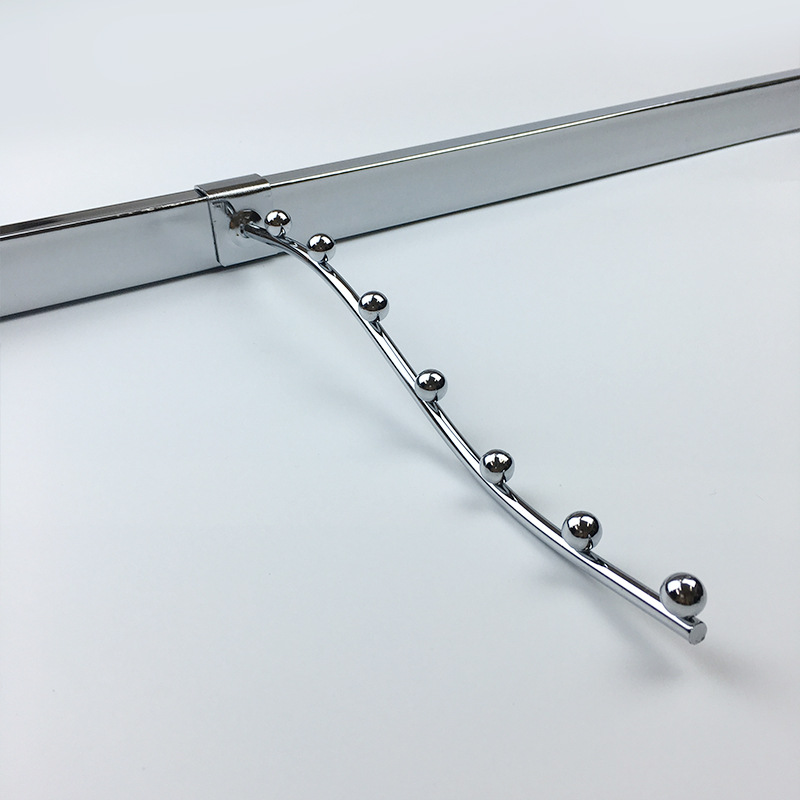 5mm方管挂钩带珠服装店内衣挂钩五珠7珠方管钩货架挂钩