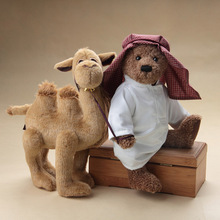 牵骆驼的阿拉伯泰迪熊 正品全关节熊熊 毛绒玩具公仔娃娃一件代发