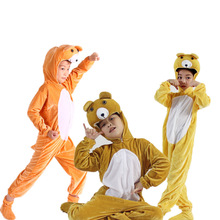新款幼儿童学生舞台道具动物卡通连体小熊舞蹈演出服成人亲子表演