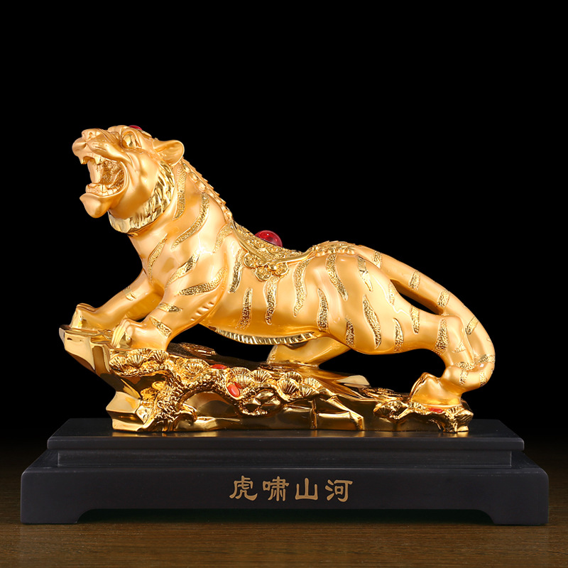 开光招财生肖虎摆件 办公室老板办公桌装饰工艺品