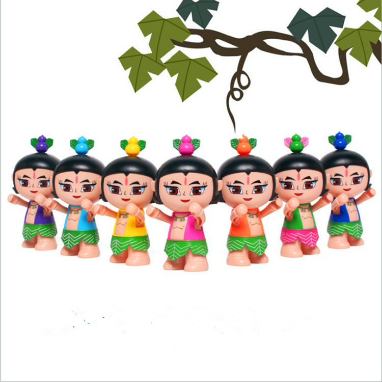 葫芦娃公仔玩具7个葫芦兄弟卡通动漫人仔玩偶摆件儿童玩具批发