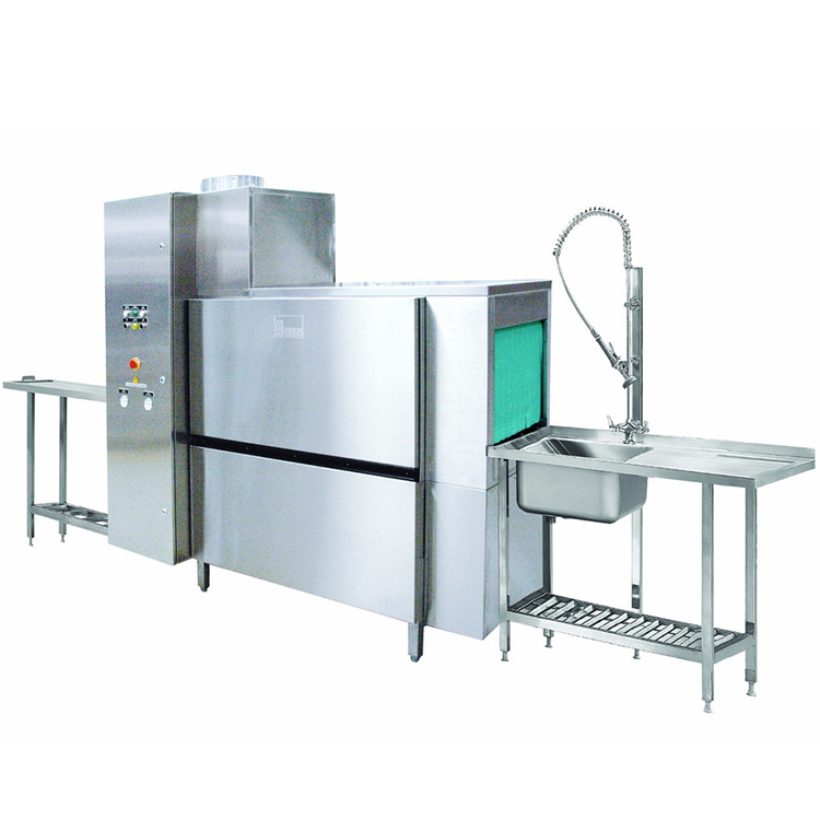 厂家供应连续式洗碗机自动节水双缸双道全自动洗碗机厂家直销