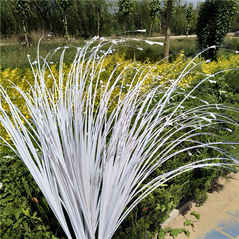 定制1.2米唯美长款白色孔雀草仿真蝴蝶花草t台路引婚庆布置道具