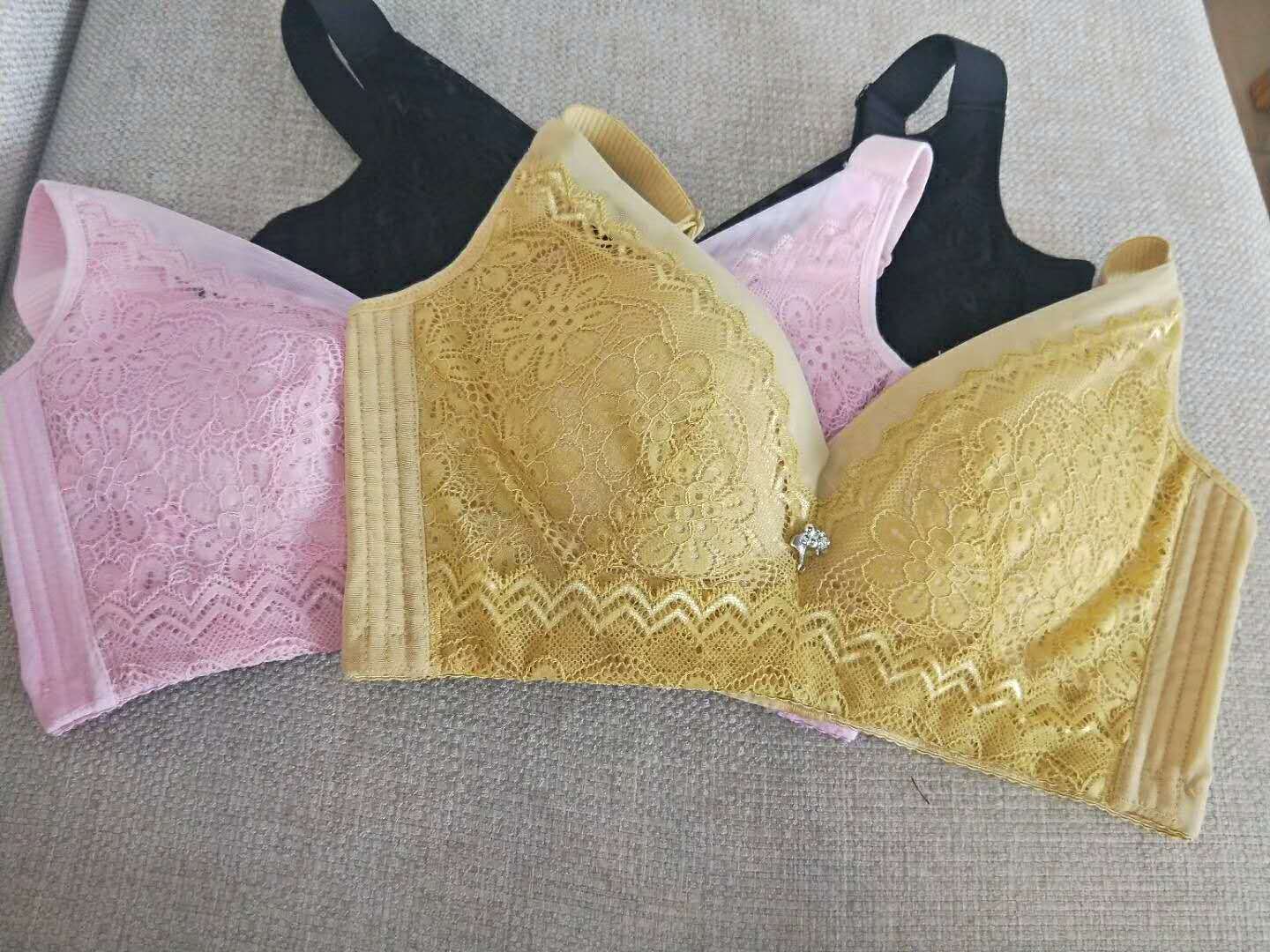 新品石墨烯负离子无钢圈无海绵文胸调整型薄杯大码聚拢内衣侧收