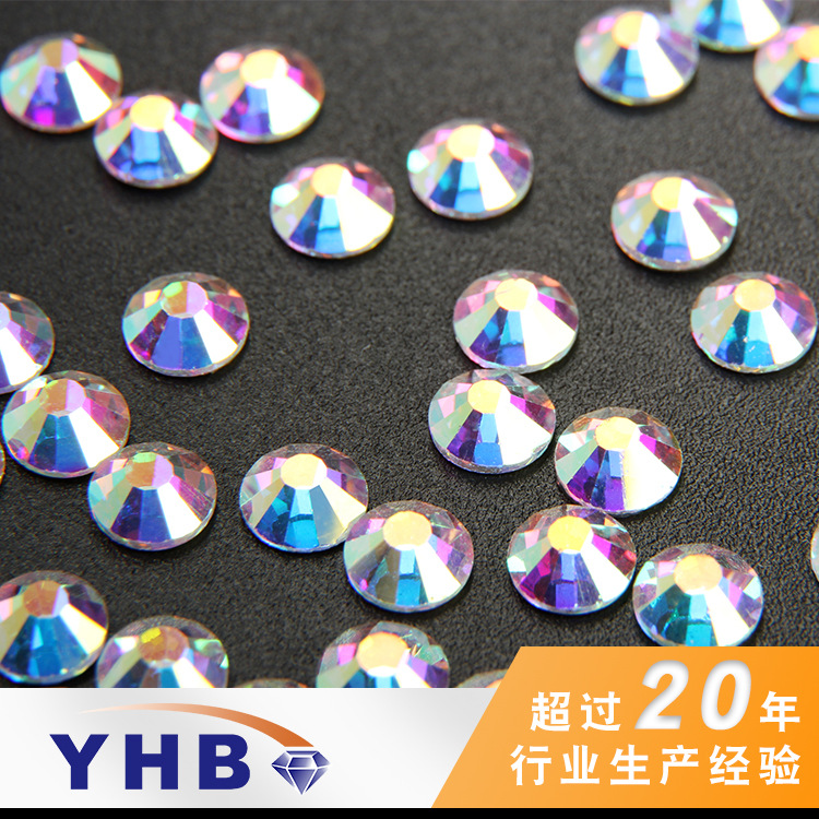 Factory Wholesale Yhb Ornament Swarovski Rhinestone Emulation Ordinary White AB Diamond 7mm Bags and Clothing Decoration Color Dream Color Rhinestone