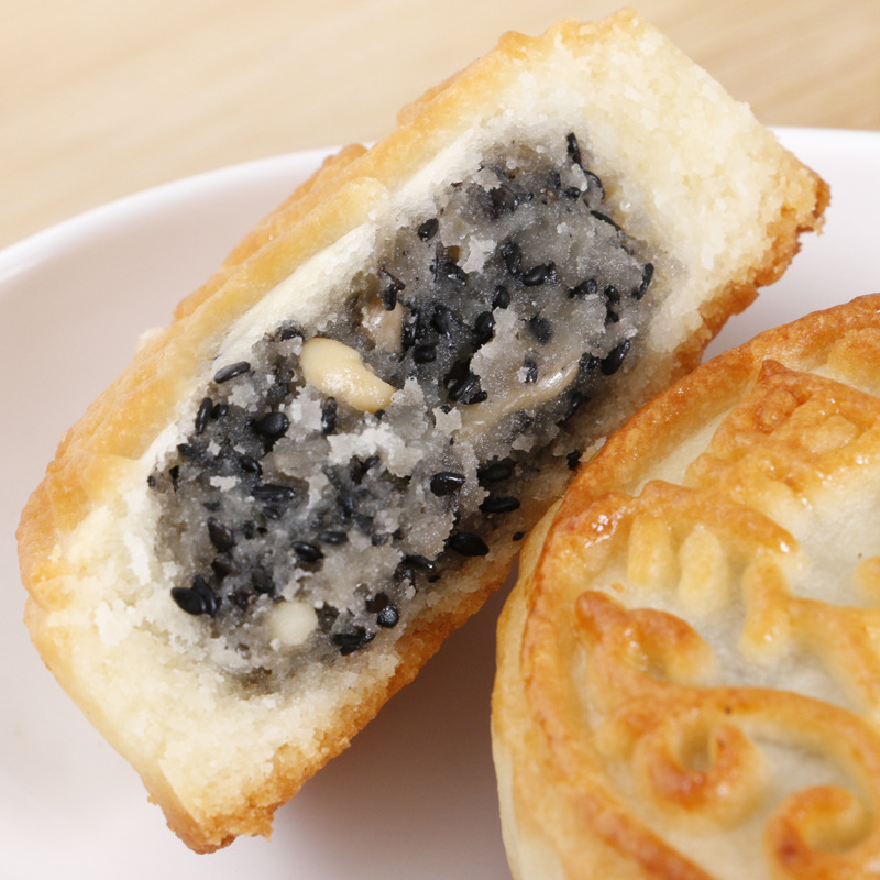 广式黑芝麻月饼中秋袋装 香软可口老少皆宜黑芝麻月饼