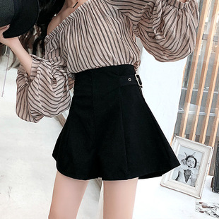 夏季新款黑色高腰显瘦短裤修身休闲时尚百搭裙裤女