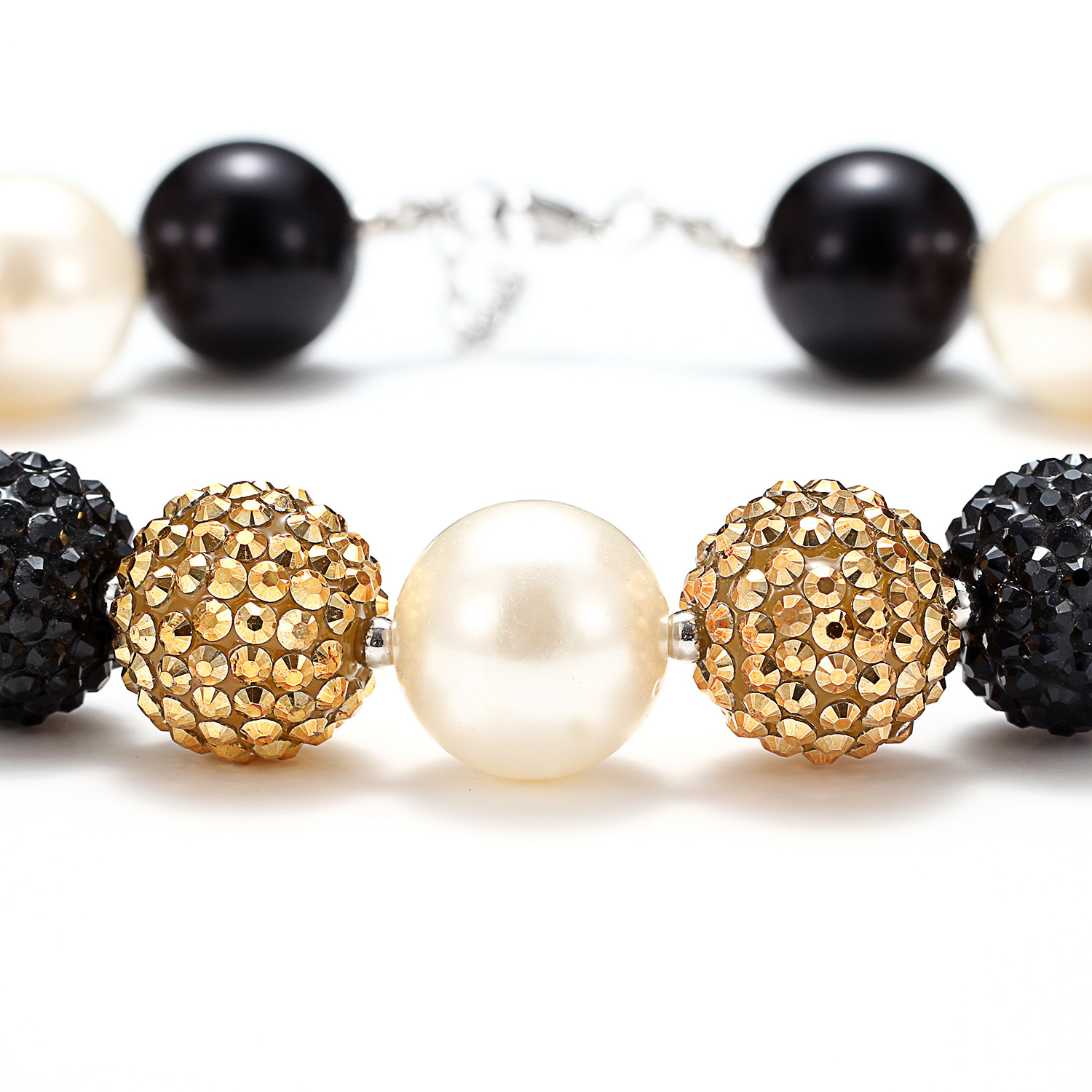 爆款金色串珠项链 儿童项链 一件代发