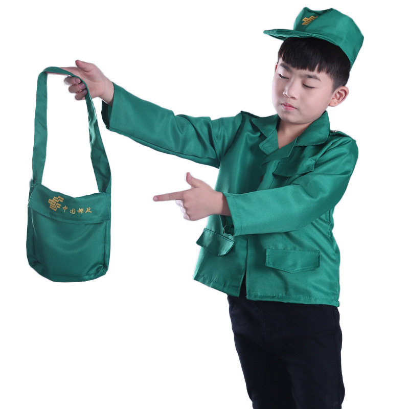 万圣节儿童服装工作角色服万圣节快递扮演服幼儿园邮递员演出服