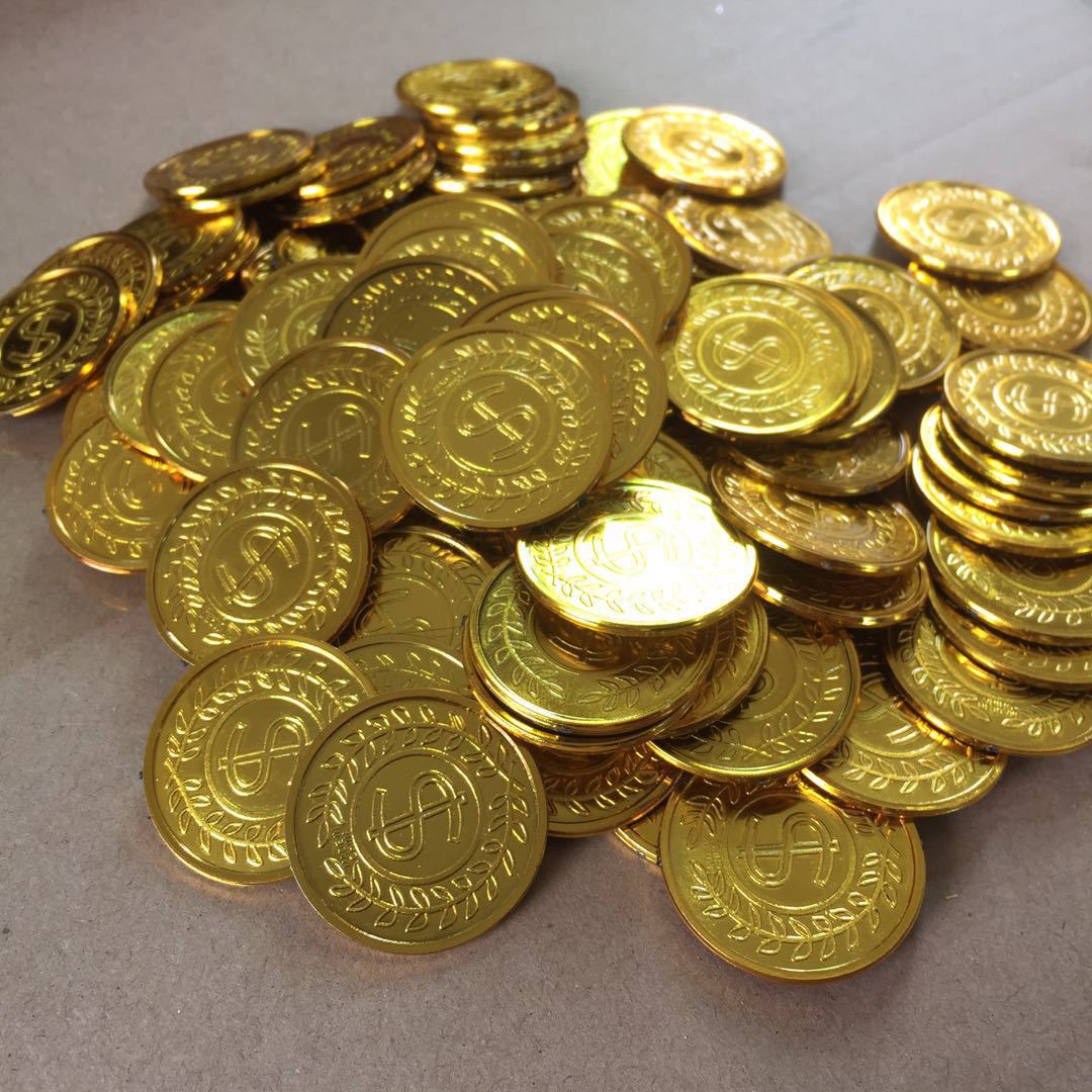 海盗金币玩具钱币游戏币电镀s金币一袋100枚包装 厂家直销