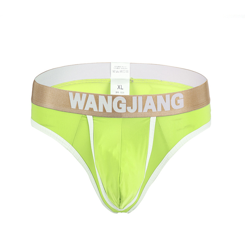 Factory Wholesale European and American Zhongshan Men's Underwear Low Waist Ice Silk Solid Color Sexy Sexy Men's Thong T-Shaped Panties