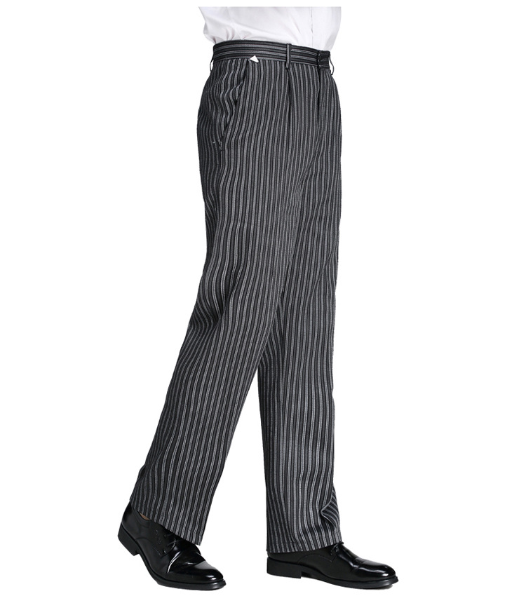 厨师服装裤子条纹 厨师裤工作裤工作服宾馆酒店2018春夏一件代发