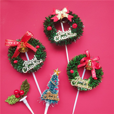 圣诞蛋糕插件 3d情景蛋糕插件装饰插牌 cupcake插牌 插签烘焙