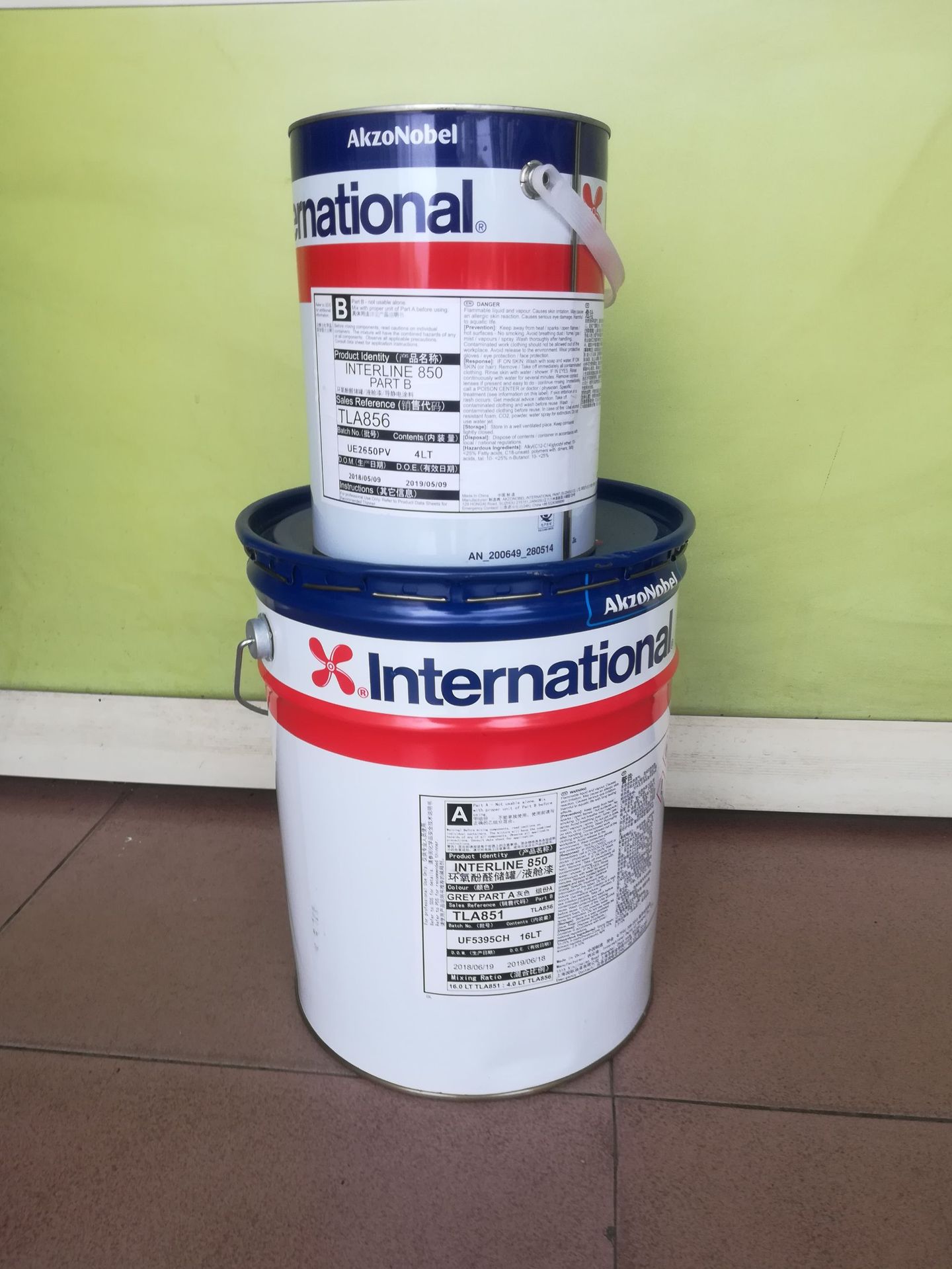 阿克苏国际牌油漆 船舶漆 interswift6800hs无锡防污漆bma684红色