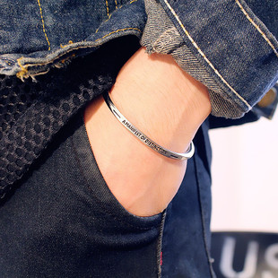 1314韩国时尚潮品gd权志龙手镯同款情侣开口钛钢手链手环男女手饰