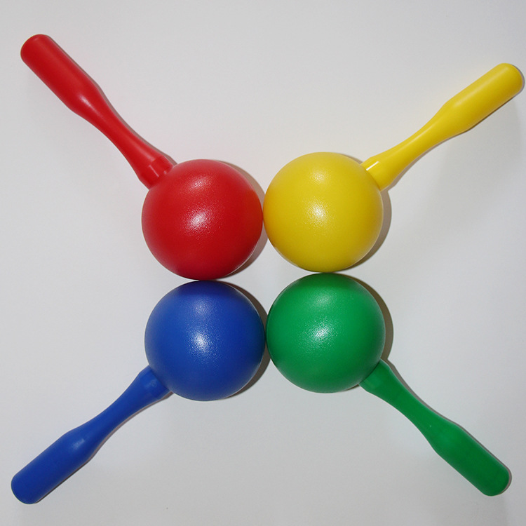 厂家批发定制彩色塑料沙锤 沙蛋 幼儿教具过家家玩具大号沙锤