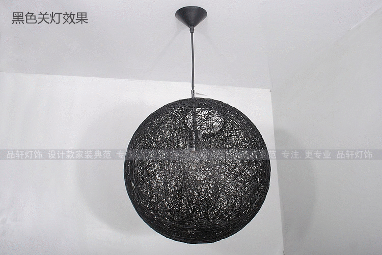 北欧现代简约酒吧餐厅创意麻绳藤艺led线求麻球吊灯灯具厂家直销