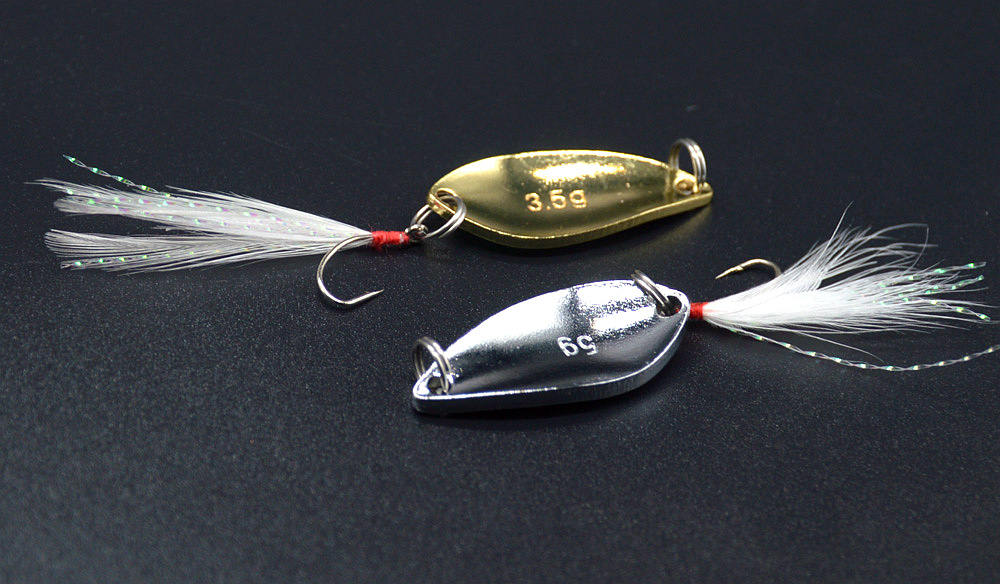 威海渔具二代马口王2.5/3.5/5克带白羽毛勺形翘嘴亮片路亚饵