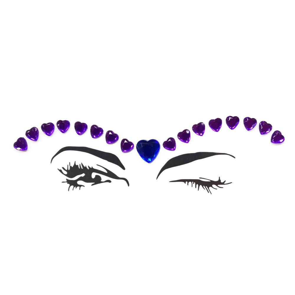 新款星星五角星脸贴 亚克力钻贴 眼部钻贴 圣诞节音乐节脸饰