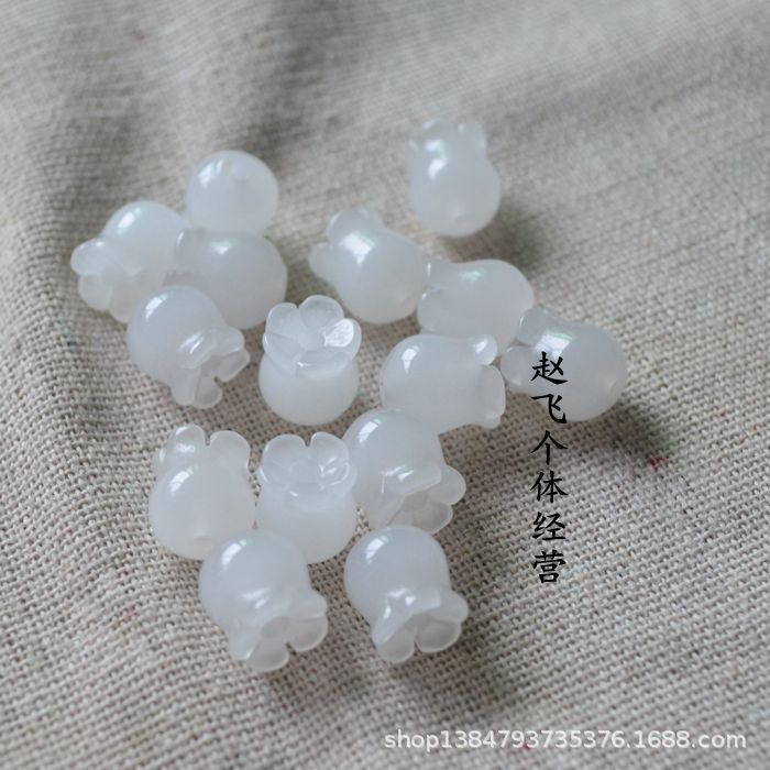 9 * 10mm Xiuyan Jade Jinsi Jade Pink Crystal White Jade Lily Pendant DIY Earrings Hairpin Accessories Matching