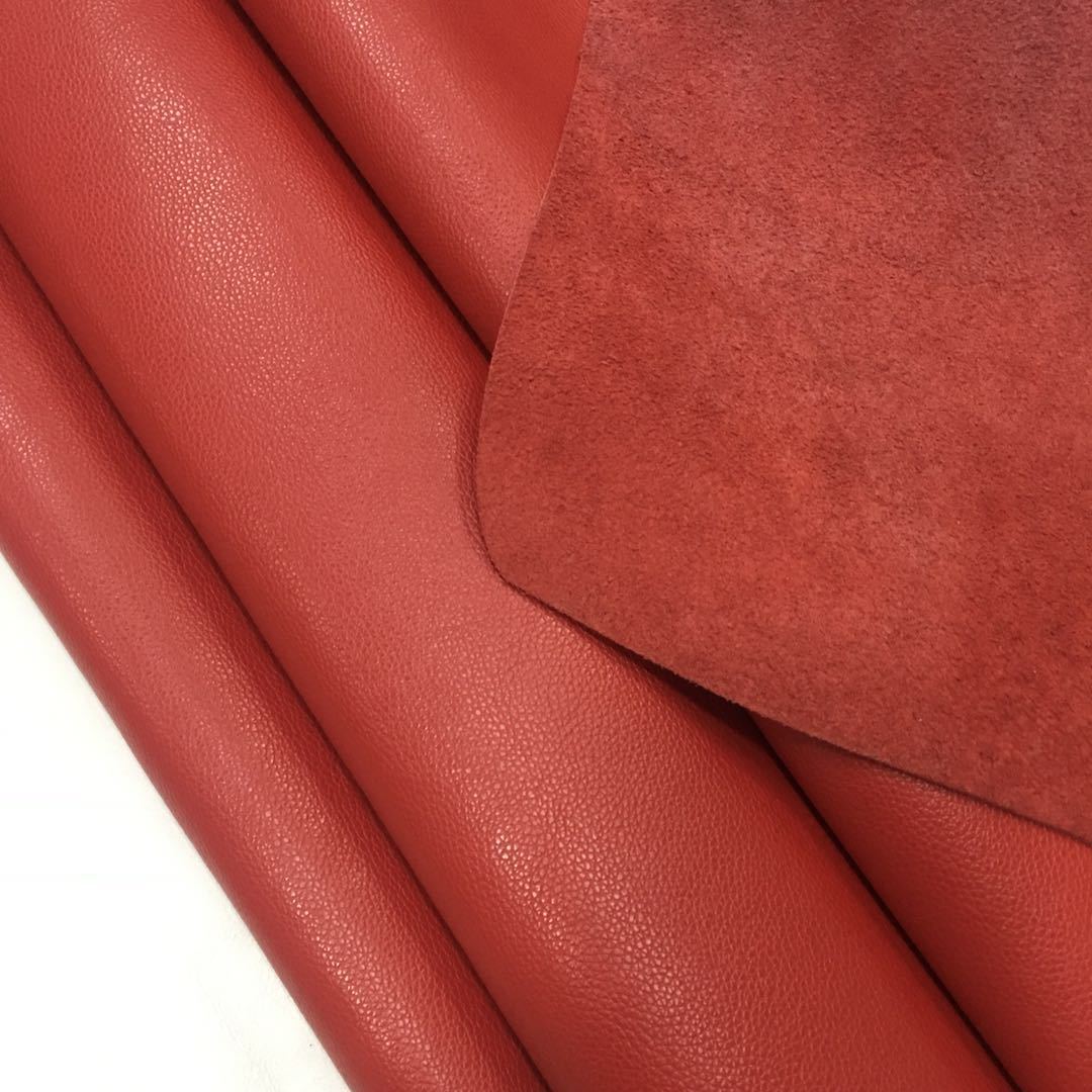 羊皮革厂家直销真羊皮整张头层绵羊皮黑色鞋面皮革一张批发