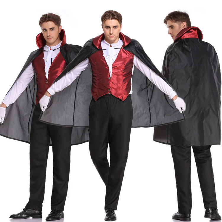 万圣节吸血鬼服装成人化妆舞会死神cosplay哥特式伯爵男款服装