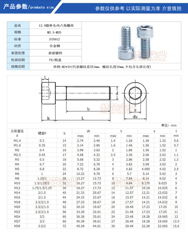 m5螺丝规格表图片