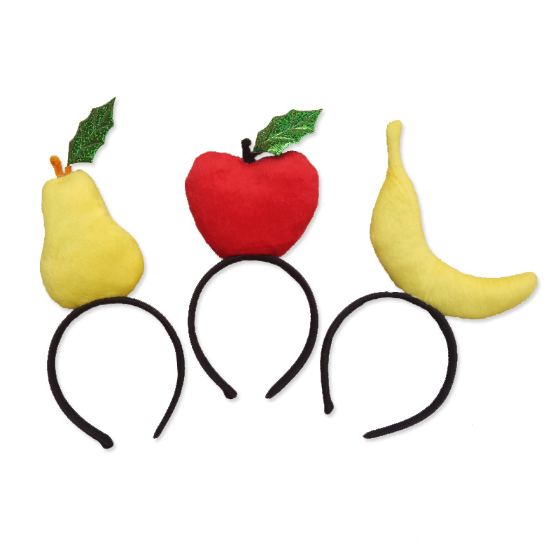 万圣节表演道具水果头饰卡通头箍香蕉苹果梨西瓜草莓芒果菠萝发箍