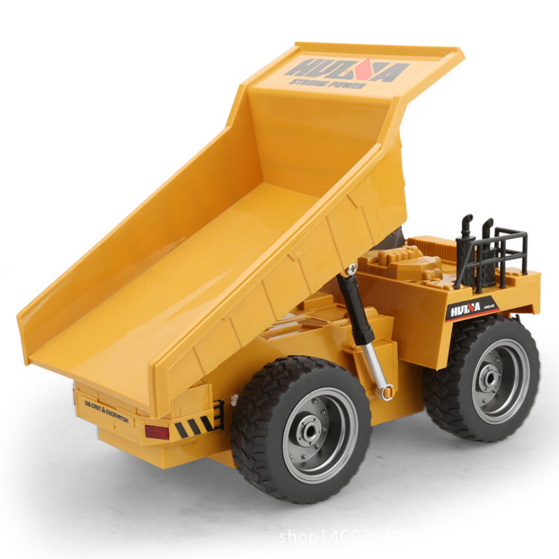 Huina 540 Remote Control Alloy Dump Truck Remote Control Pulling Truck Children's Electric Toys Excavator Set Engineering Vehicle