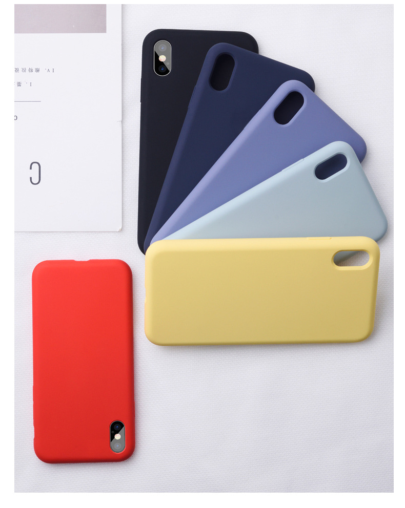 适用全包iphone7/8plus液态硅胶软壳iphonexr超薄xsmax官网手机壳