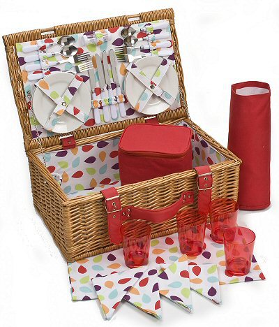 Linyi Factory Supplies Various Designs Picnic Basket Various Configuration Storage Tableware Basket Wicker Wine Basket