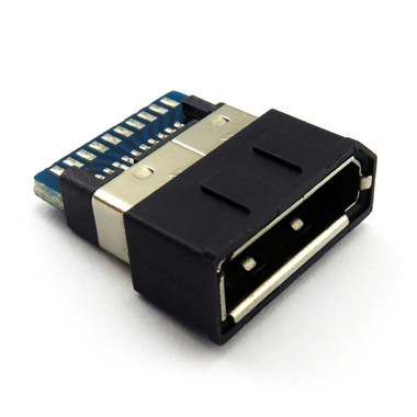 厂家直销20pin铁壳镀镍带护套加pcb板焊线式大dp母头连接器插座