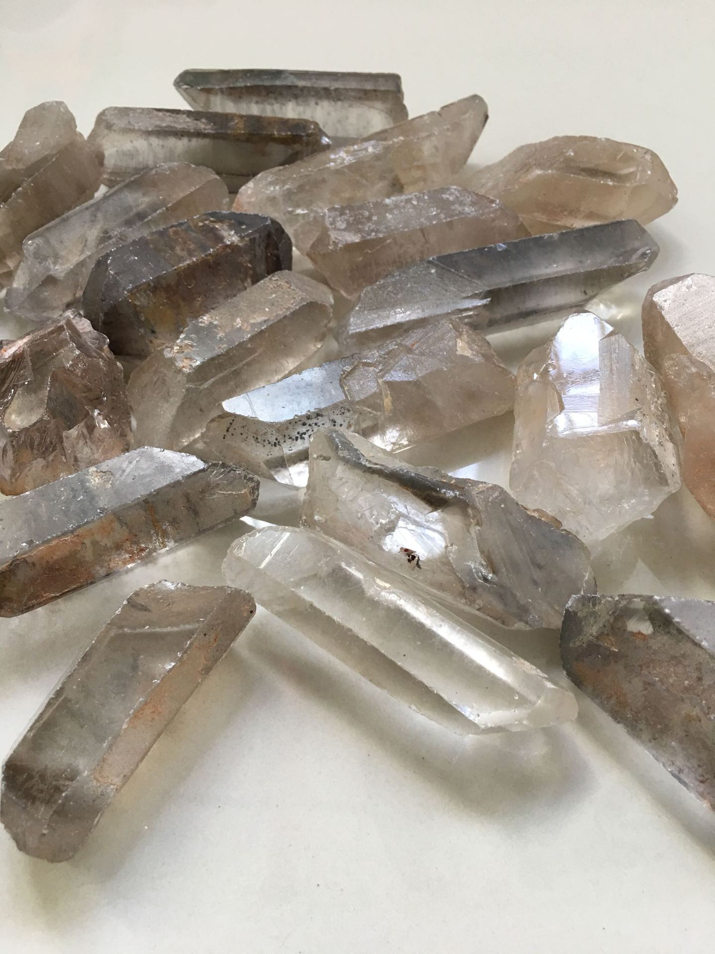 天然浅茶水晶原石标本石水晶原料水晶石水晶小块水晶毛料4-6cm