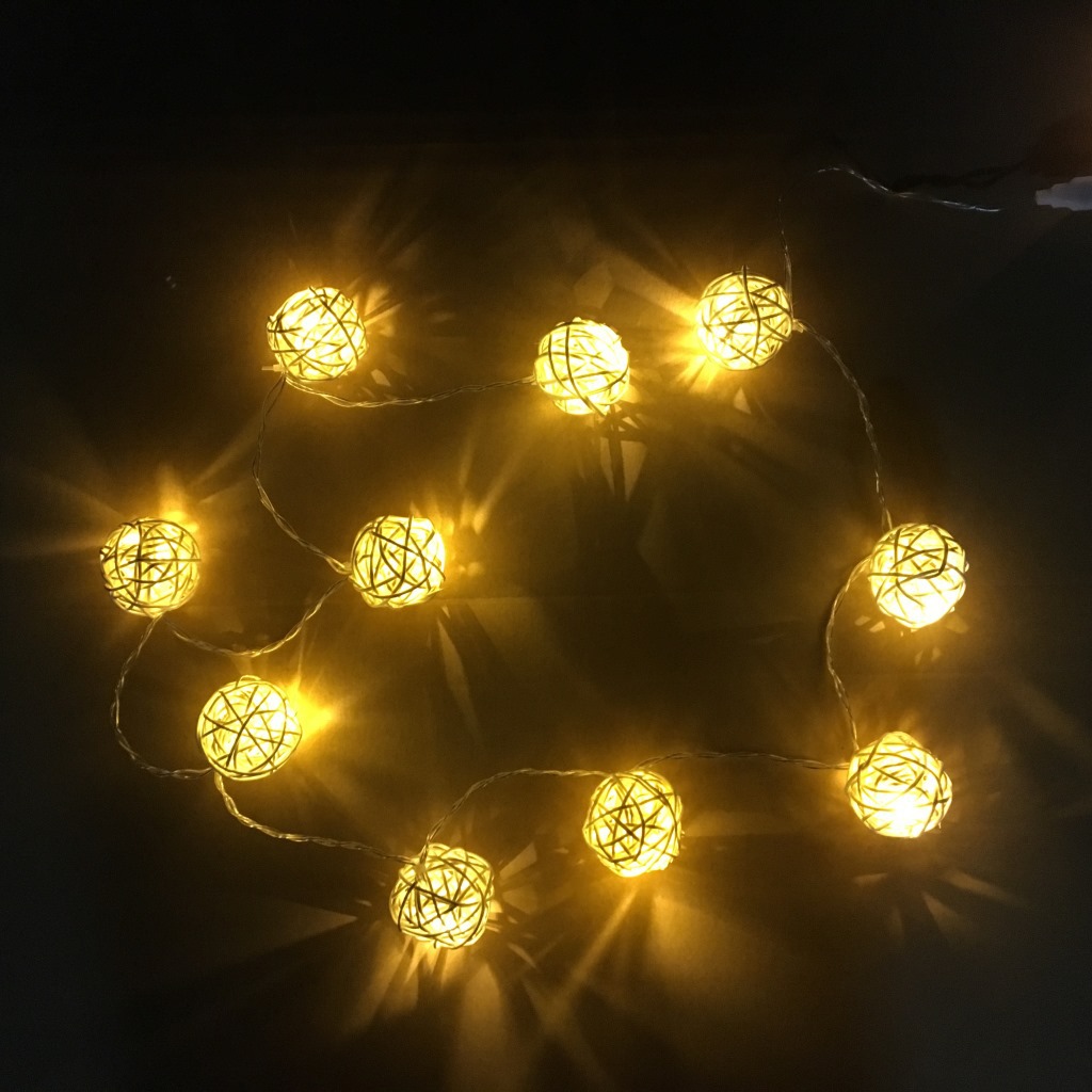 usb款 10灯暖白色 藤球灯串 圣诞球节日灯彩灯 led节日灯彩灯