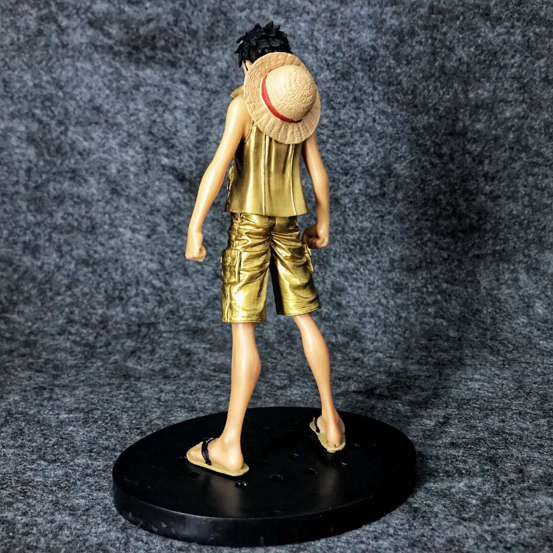 动漫 海贼/航海王 gold dxf 黄金路飞山治索隆手办公仔摆件